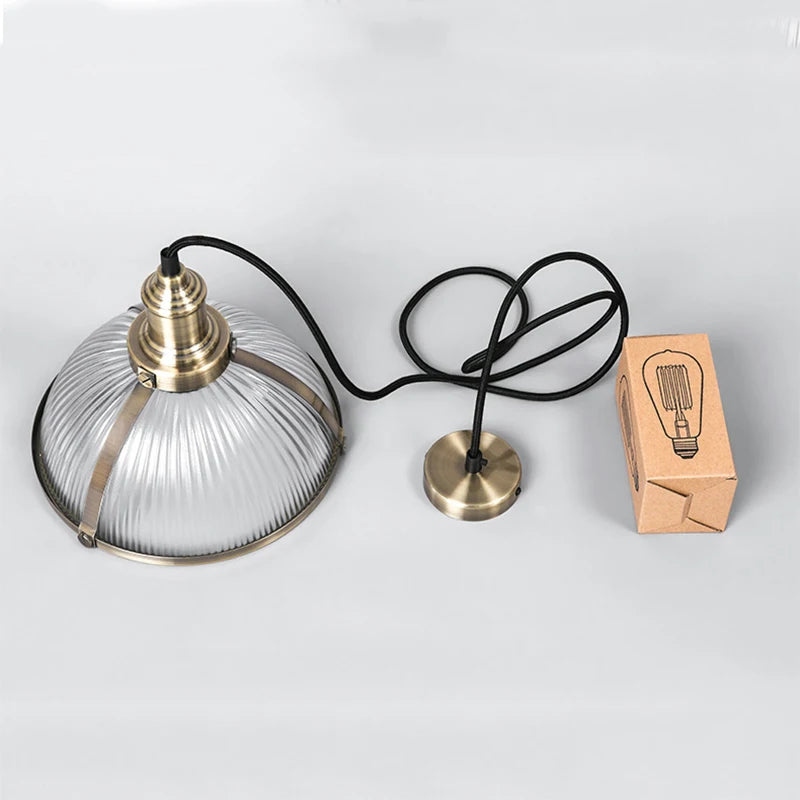 Vintage Suspension Luminaires Suspendus Abat-Jour En Verre Loft Luminaire Suspension Lampe de Suspension Led Pour Salle à manger Bureau E27 - vue 8 sur 8