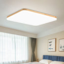 plafonnier led ultra-mince moderne en bois rond et carré
