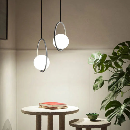 lustre à led rétro en verre pour décoration intérieure - vue 5 sur 13