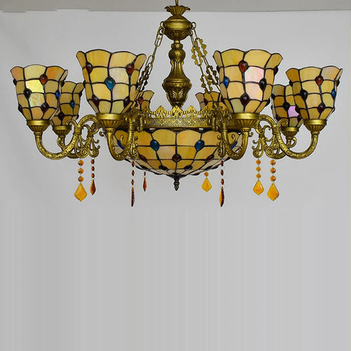 suspension en verre tiffany design élégant pour intérieur moderne - vue 6 sur 6