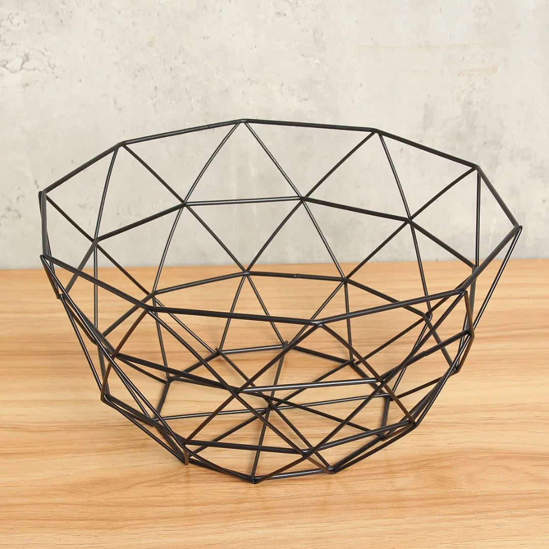 panier de rangement décoratif en fil de fer géométrique pour fruits - vue 5 sur 6