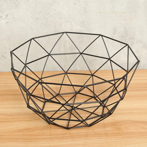 panier de rangement décoratif en fil de fer géométrique pour fruits - vue 5 sur 6