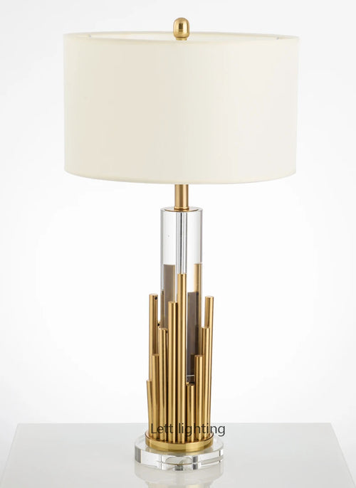 lampe à poser design luxe en marbre et tissu métallique moderne - vue 4 sur 8
