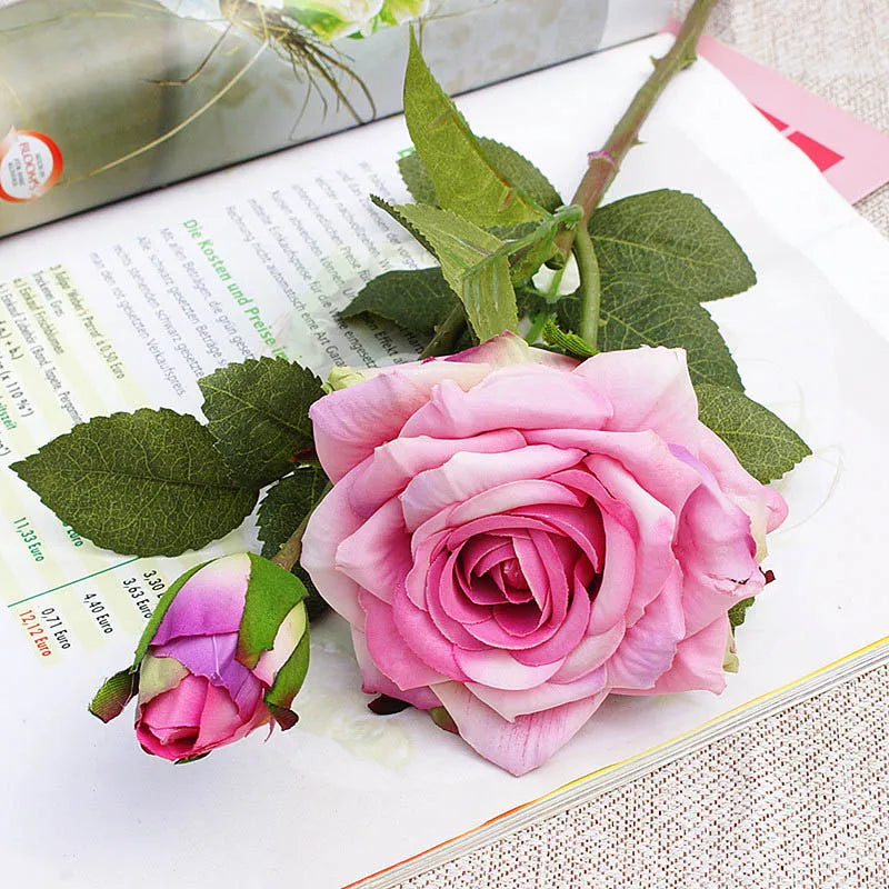 belles fleurs en soie roses pour décoration vintage de mariage