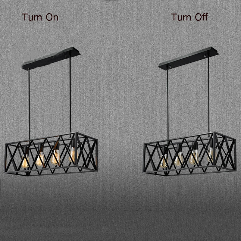 lustre loft vintage en fer pour bar club restaurant industriel - vue 9 sur 12