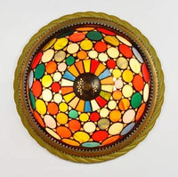 plafonnier en vitrail style méditerranéen pour extérieur et intérieur