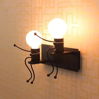 applique murale led en fer avec poupée de dessin animé nordique pour enfants - vue 11 sur 12