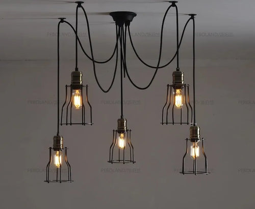lustre rétro nordique vintage réglable design art spider - vue 3 sur 5