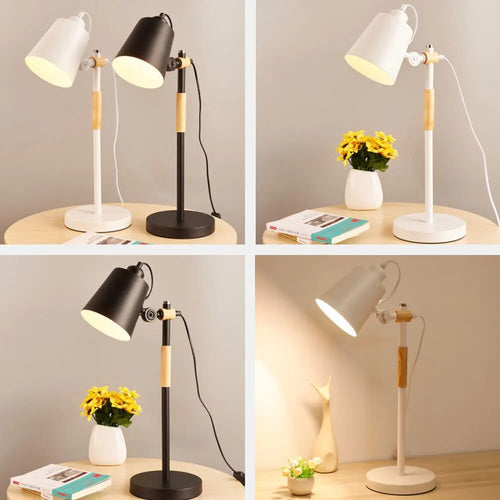 Lampe de bureau en bois métal moderne nordique - vue 3 sur 10