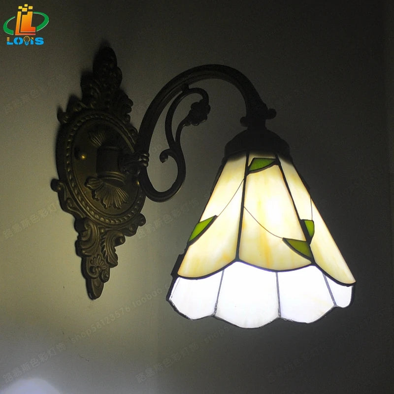 applique murale sirène en miroir émaillé style tiffany décoratif - vue 2 sur 9