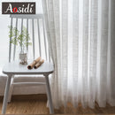 Voilage aspect lin rayures style moderne salon chambre
