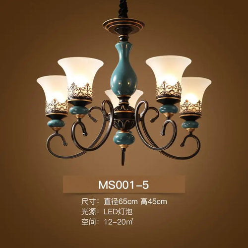 lustre à led en céramique style rétro moderne et luxueux - vue 10 sur 10