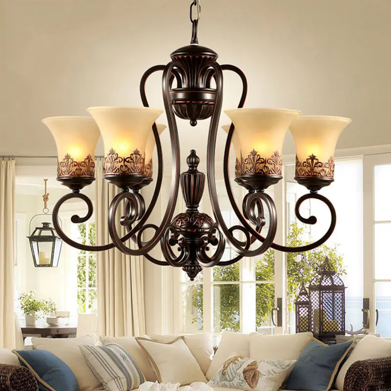lustre luxueux 6 bras style européen pour décoration élégante - vue 3 sur 16