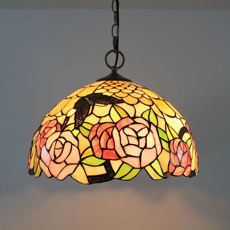 lustre rétro en verre teinté pour café et restaurant - vue 5 sur 8