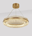 lustre suspendu en cristal moderne à rayures créatives