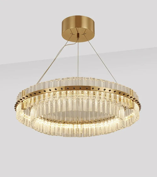 lustre suspendu en cristal moderne à rayures créatives - vue 4 sur 5