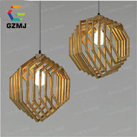 suspension vintage en bois style campagnard américain led