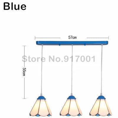 3 Heads Colorful Glass LED Pendant Lamps Light,Bedroom Suspension Hanging Ceiling Lamp - vue 9 sur 30