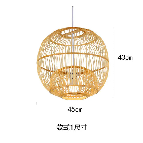 suspension en bois chinois design lumineux pour restaurant japonais - vue 13 sur 14