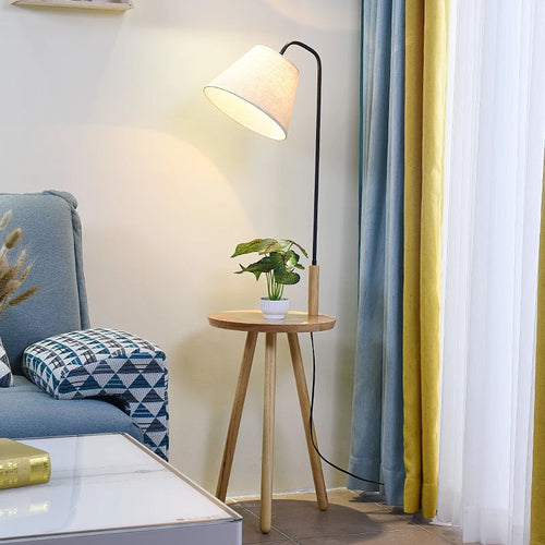 lampadaire en bois massif design moderne pour intérieur élégant - vue 2 sur 12