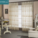 Rideau transparent broderie florale feston style europeen salon