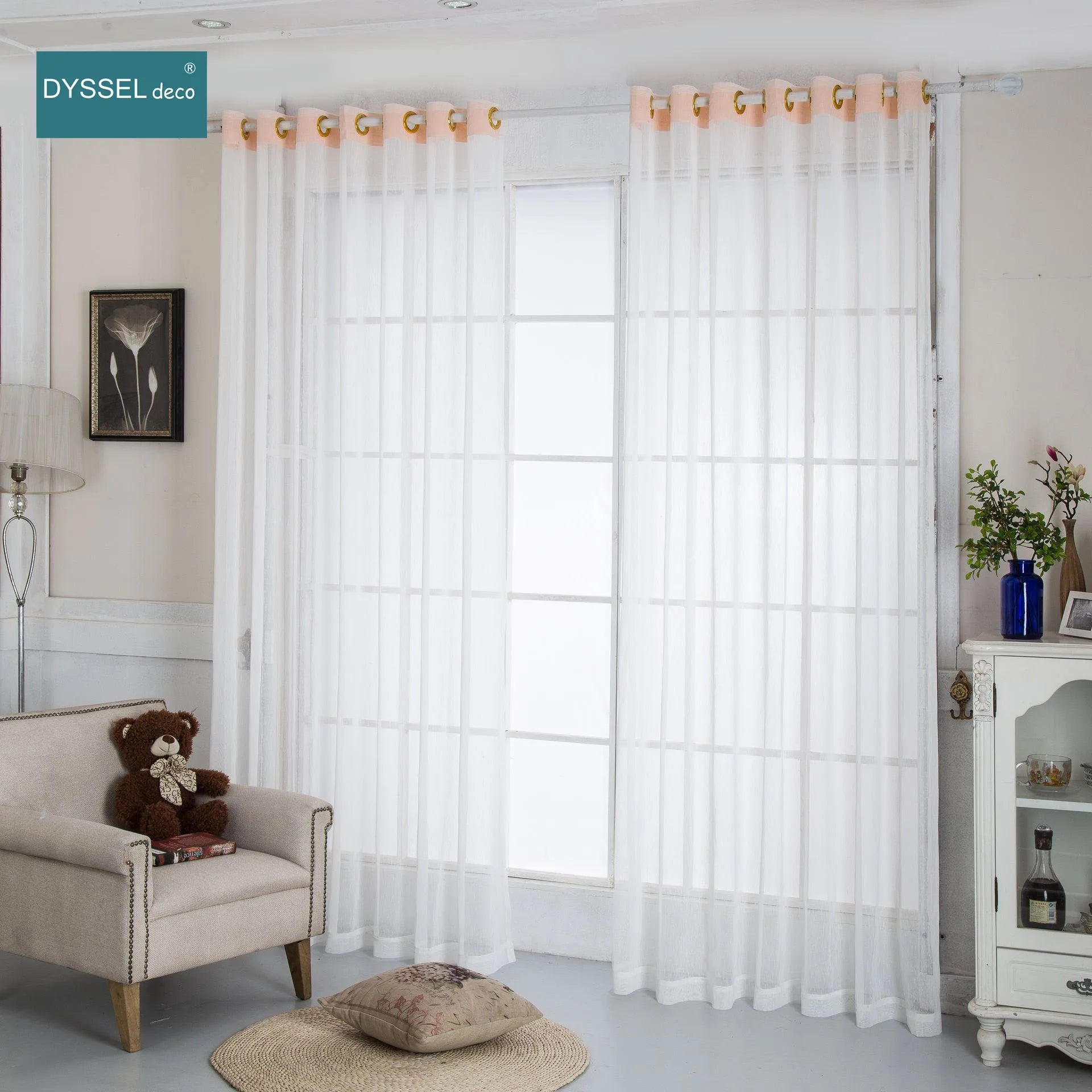 Voilage uni style européen léger pour salon chambre - vue 4 sur 10