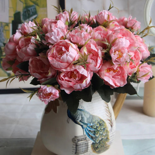 bouquet shabby chic en soie pour mariage et décoration intérieure - vue 3 sur 11