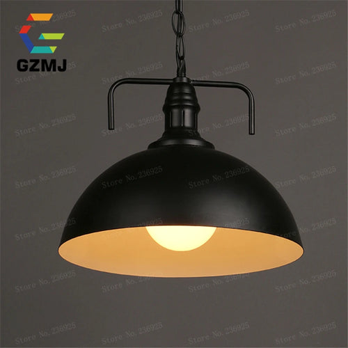 suspension style loft led vintage industriel noir - vue 6 sur 12