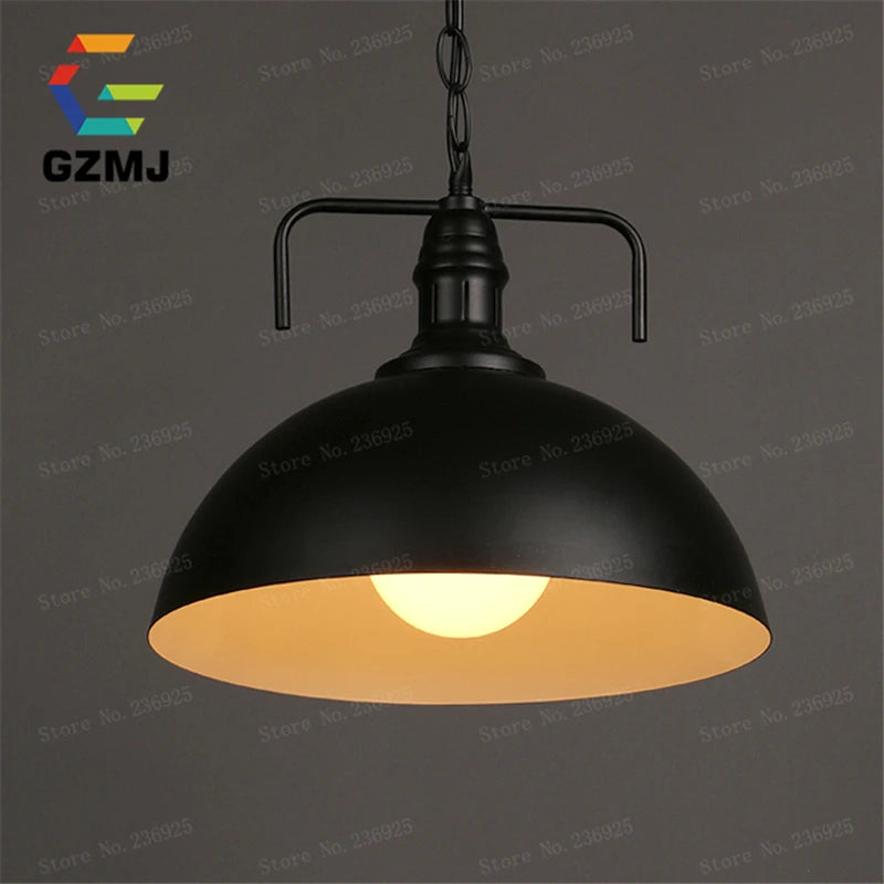 suspension style loft led vintage industriel noir - vue 5 sur 12