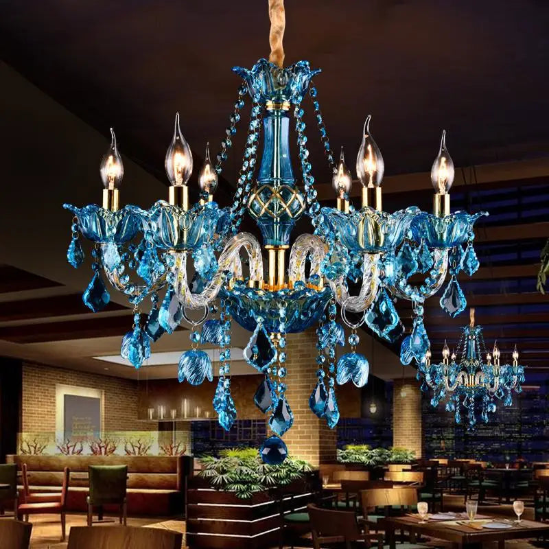 lustre en cristal pour éclairage de restaurant et café - vue 4 sur 8