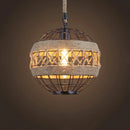 lustre rétro en corde de chanvre pour restaurant bar café