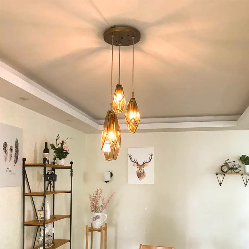 suspension art déco diamant pour éclairage intérieur et extérieur - vue 3 sur 15