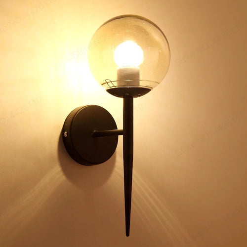 applique murale led boule verre moderne décoration intérieure nordique salon couloir - vue 3 sur 8