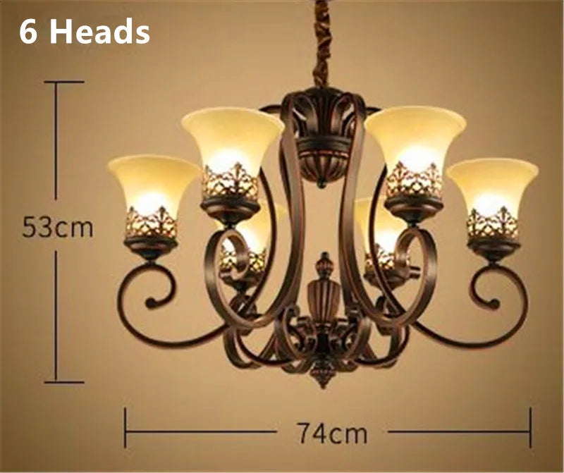 lustre en métal vintage style européen rétro pour éclairage intérieur