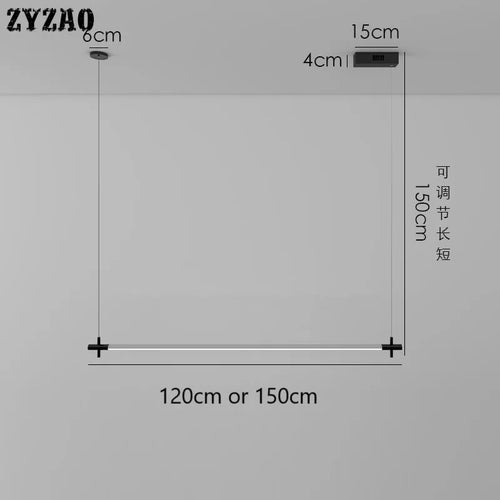 suspension moderne à bande led design minimaliste pour divers espaces - vue 6 sur 6
