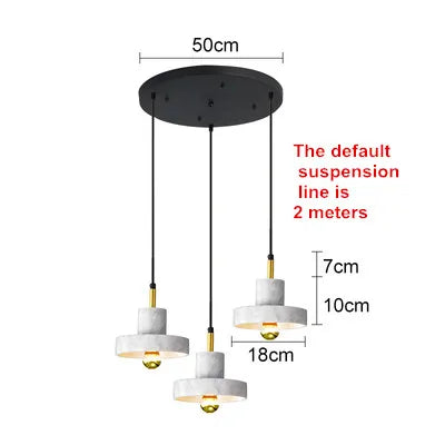 Nordic marble chandeliers post-modern minimalist bar, living room, dining room, bedside decorative lamps and lanterns - vue 12 sur 12