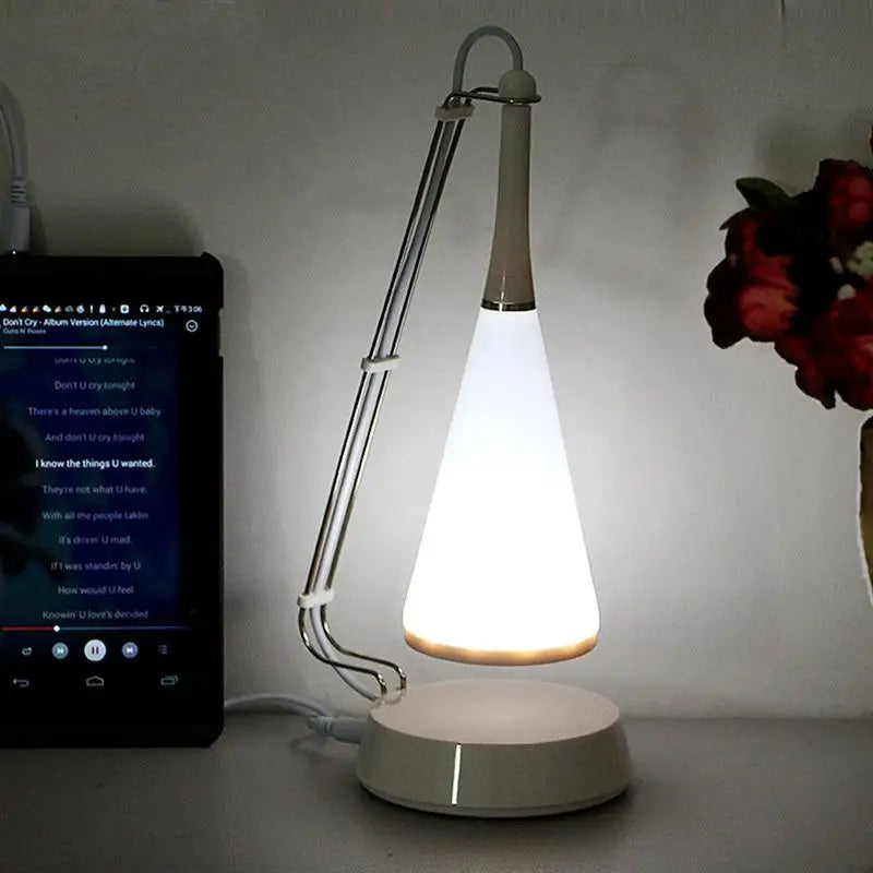 lampe de table led tactile rechargeable avec haut-parleur bluetooth et veilleuse - vue 5 sur 6