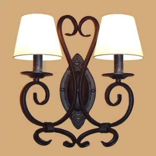 applique murale antique en métal avec miroir décoratif - vue 2 sur 12