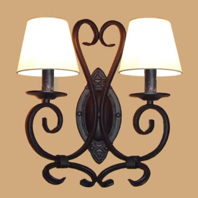 applique murale antique en métal avec miroir décoratif - vue 1 sur 12