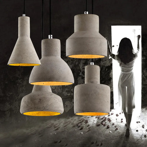 gzmj suspension industriel luminaire vintage ciment pour bar café - vue 7 sur 13