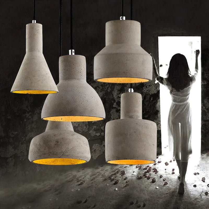 gzmj suspension industriel luminaire vintage ciment pour bar café - vue 6 sur 13