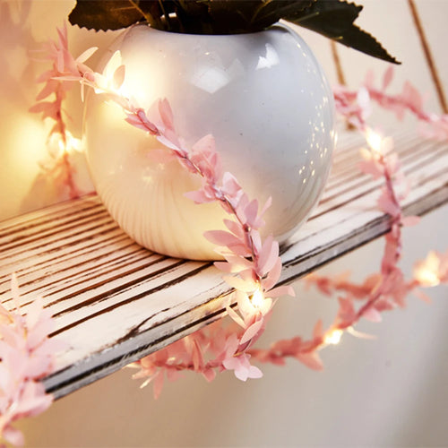 guirlande lumineuse à feuilles artificielles pour décorations festives - vue 5 sur 11