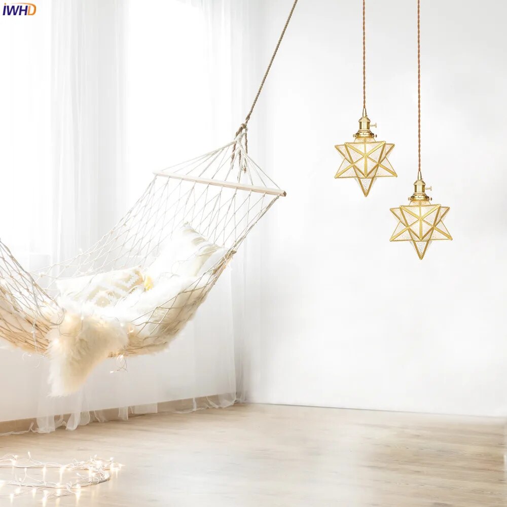 suspension led moderne nordique maison cuivre verre - vue 10 sur 17
