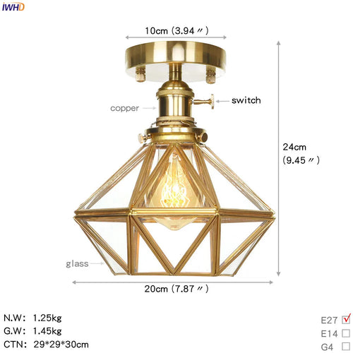 IWHD nordique japon Style cuivre plafonniers pour salon chambre boule De verre plafonnier Plafondlamp LED Lampara De Techo - vue 15 sur 15