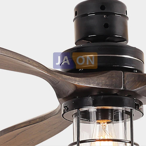 plafonnier industriel en fer et bois avec lumière led - vue 7 sur 6