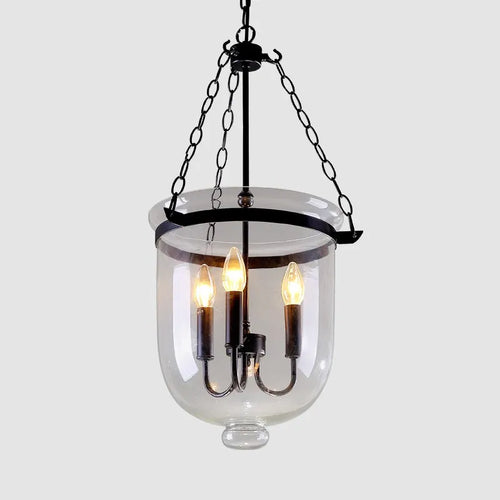 Suspension en verre transparent de couleur noir/rouille - vue 2 sur 4