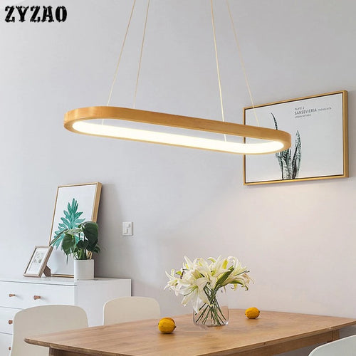 suspension en bois massif pour restaurant et bar à led - vue 2 sur 7