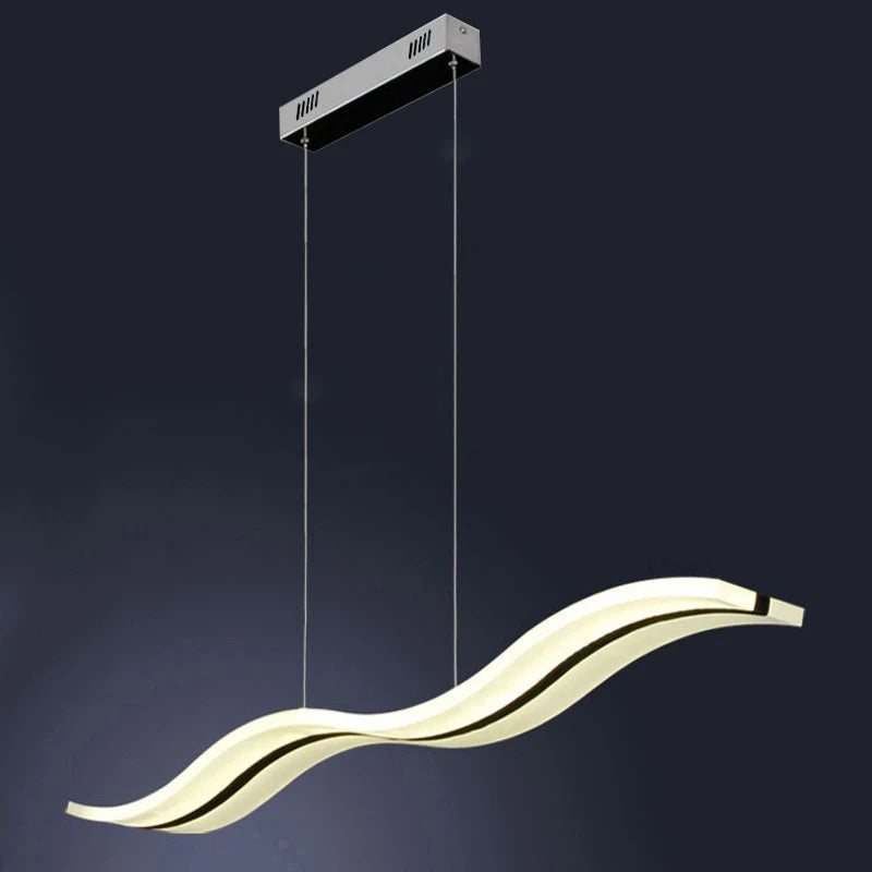 suspension moderne acrylique design vague gzmj led luminaire - vue 3 sur 7
