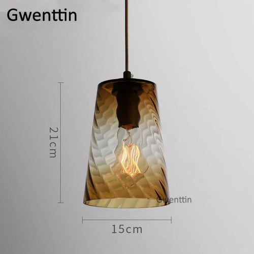 suspension moderne en verre teinté pour décoration intérieure - vue 16 sur 22