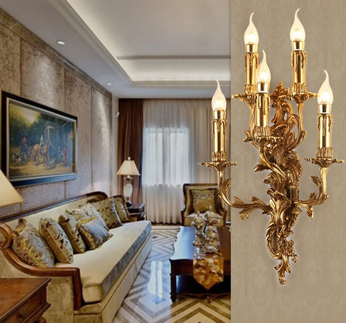 Applique murale Vintage bougie luxueuse applique murale pour hôtel Villa chambre support éclairage appliques murales lumières - vue 7 sur 8